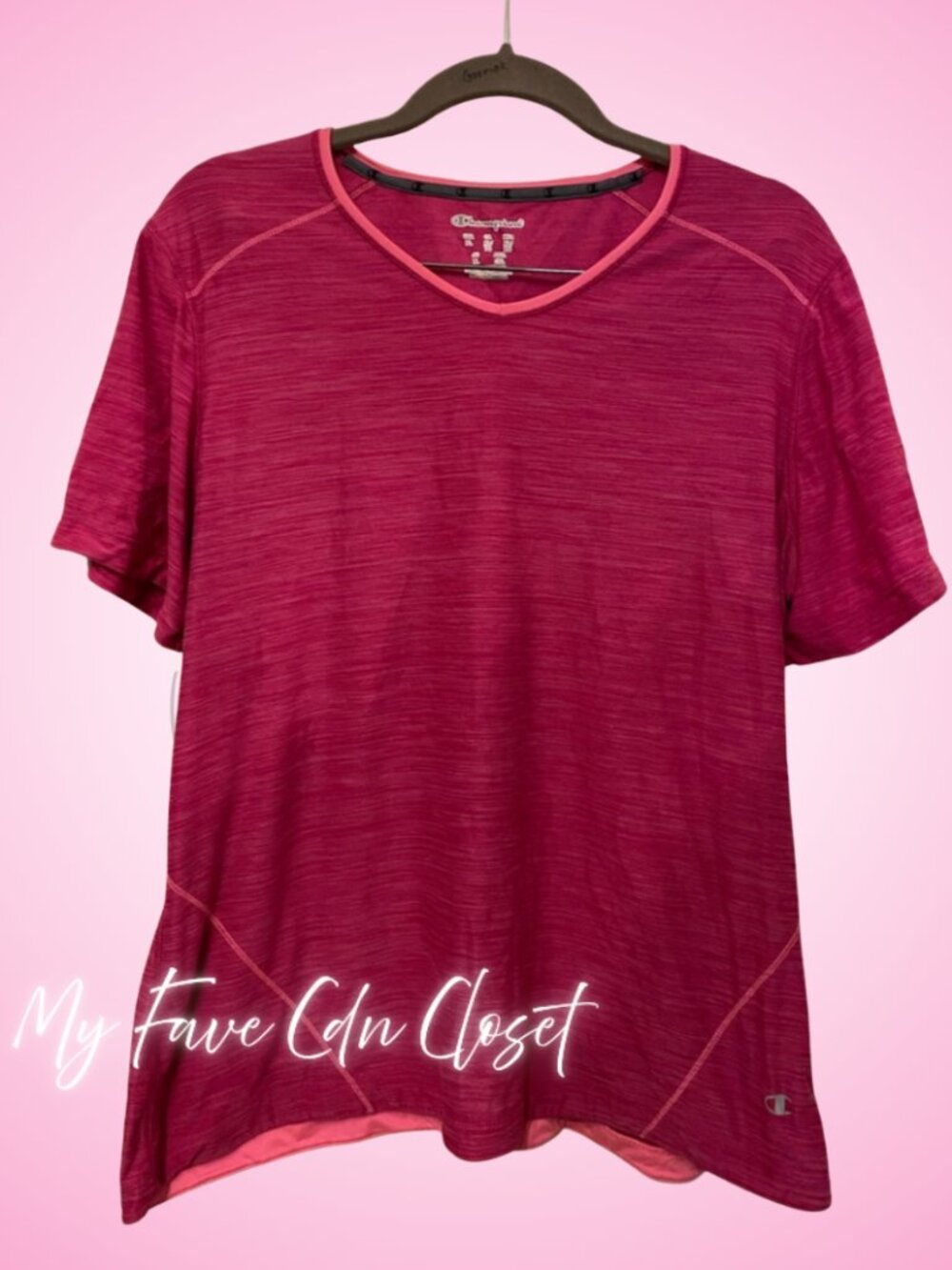 Pink/Fusia Champion Athletic Tee Ladies XL